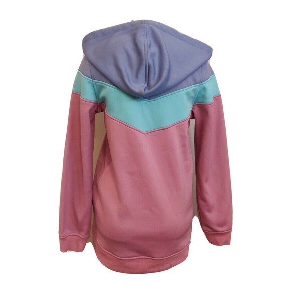 Neff Women's Pullover Hoodie Sweatshirt Quarter Zip Color Block Zip Pockets - Picture 2 of 6